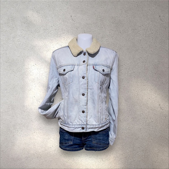 VTG Levi’s Big E Sherpa Lined Denim Trucker Jacket - Picture 2 of 7